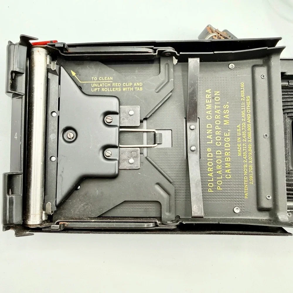 Vintage Polaroid Automatic 100 Land Camera Folding Bellows Instant Film Grey